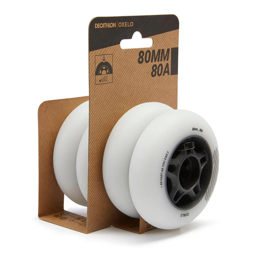 4 ruedas patines adulto FIT 80 mm. 80A blanco - Image 6