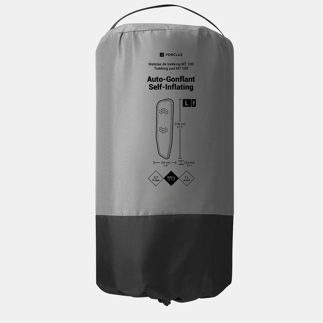 Aislante autohinchable de trekking, talla L, 189 x 52 cm, MT100 - Image 8