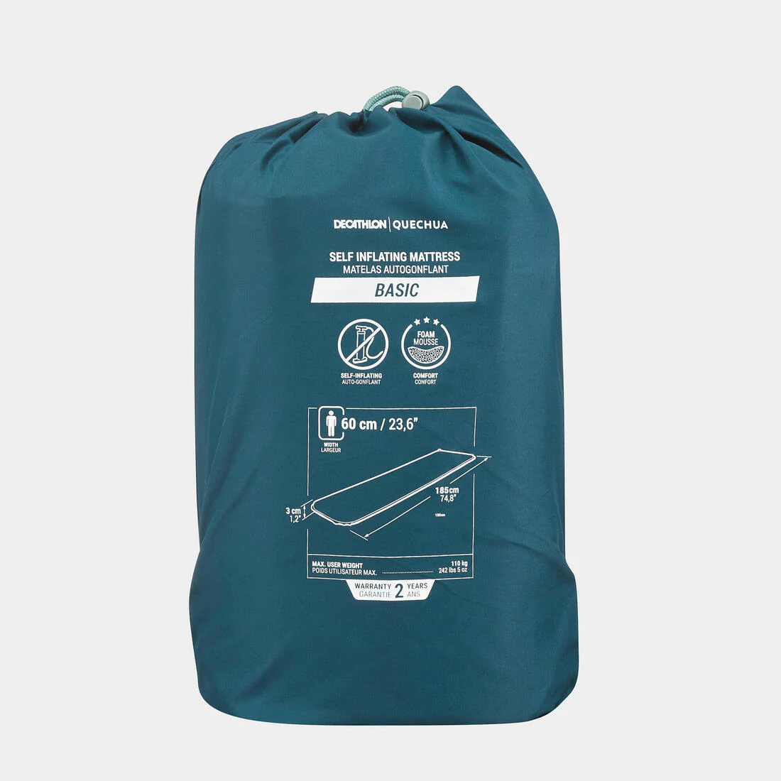 AISLANTE AUTOINFLABLE DE CAMPING - BASIC 60 cm - 1 PERSONA - Image 2