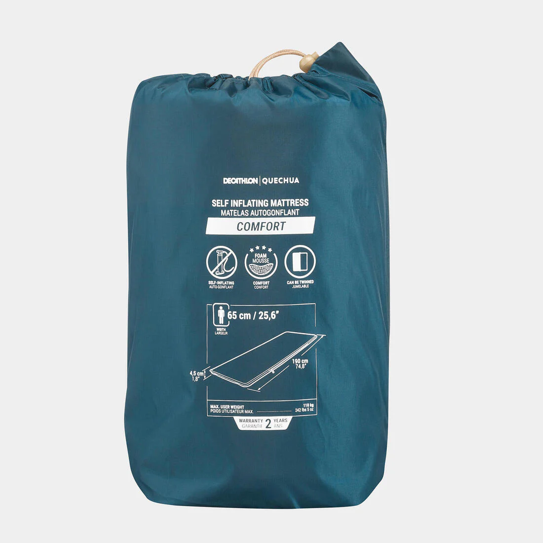 Aislante autoinflable de camping de 65 cm para una persona Comfort - Image 3