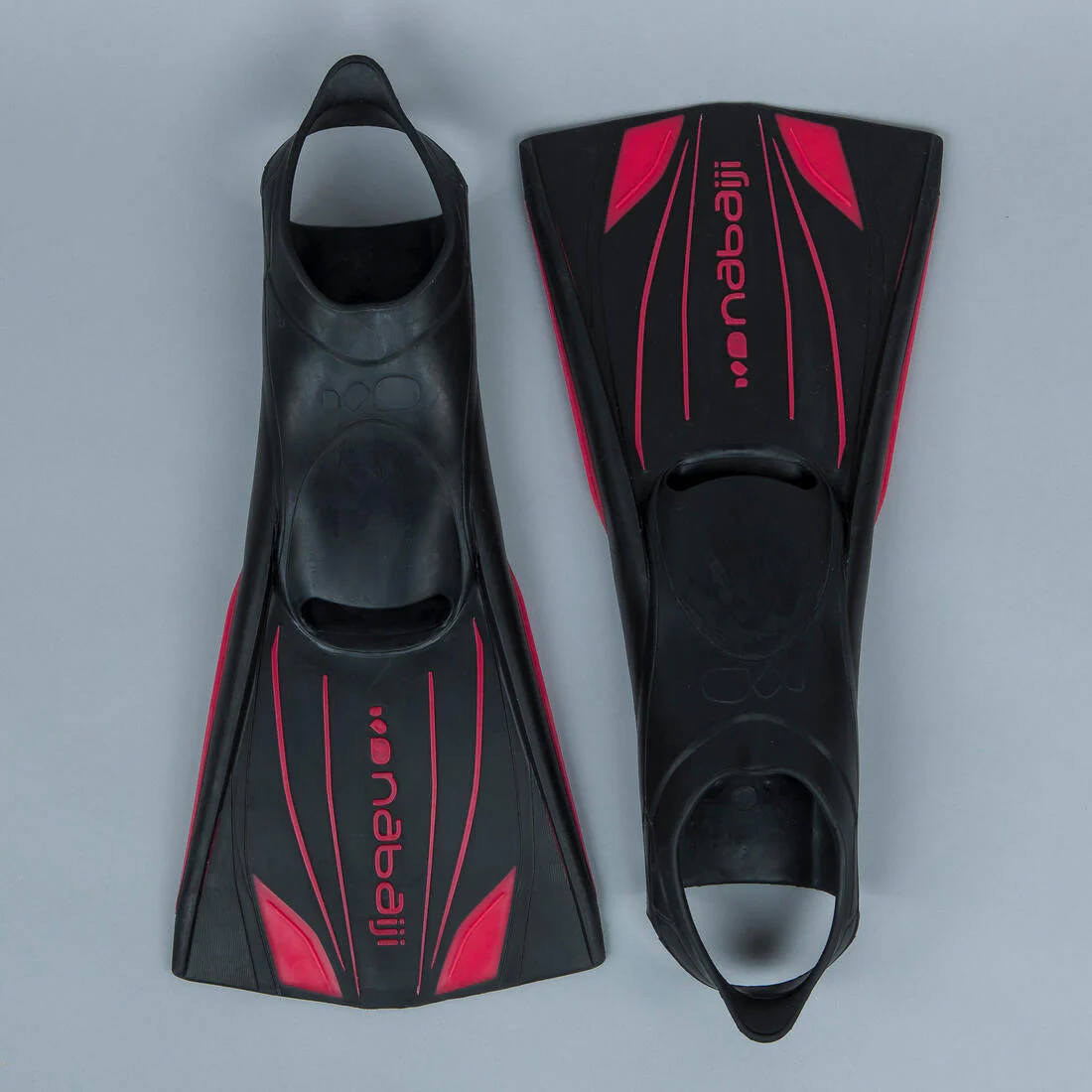 Aletas de natación largas y rígidas negro y rojo TopFins 900 - Image 2