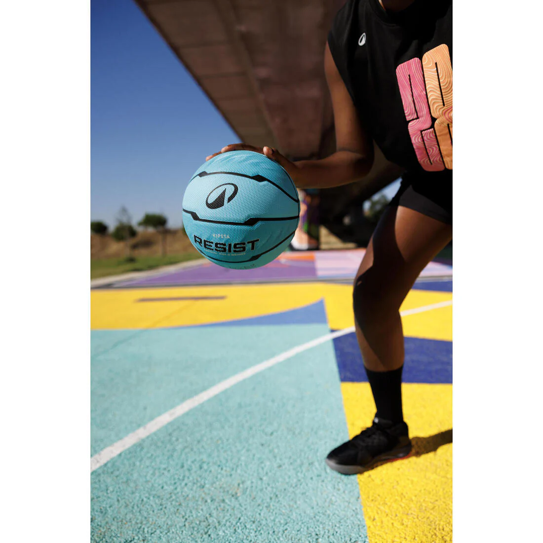 Balón de básquetbol para exterior talla 6 turquesa para niños/mujeres Resist - Image 8