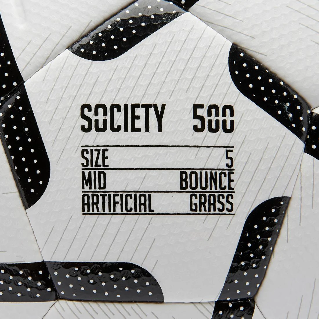 Balón de Fútbol 5 Fifter Society 500 talla 5 blanco negro - Image 5