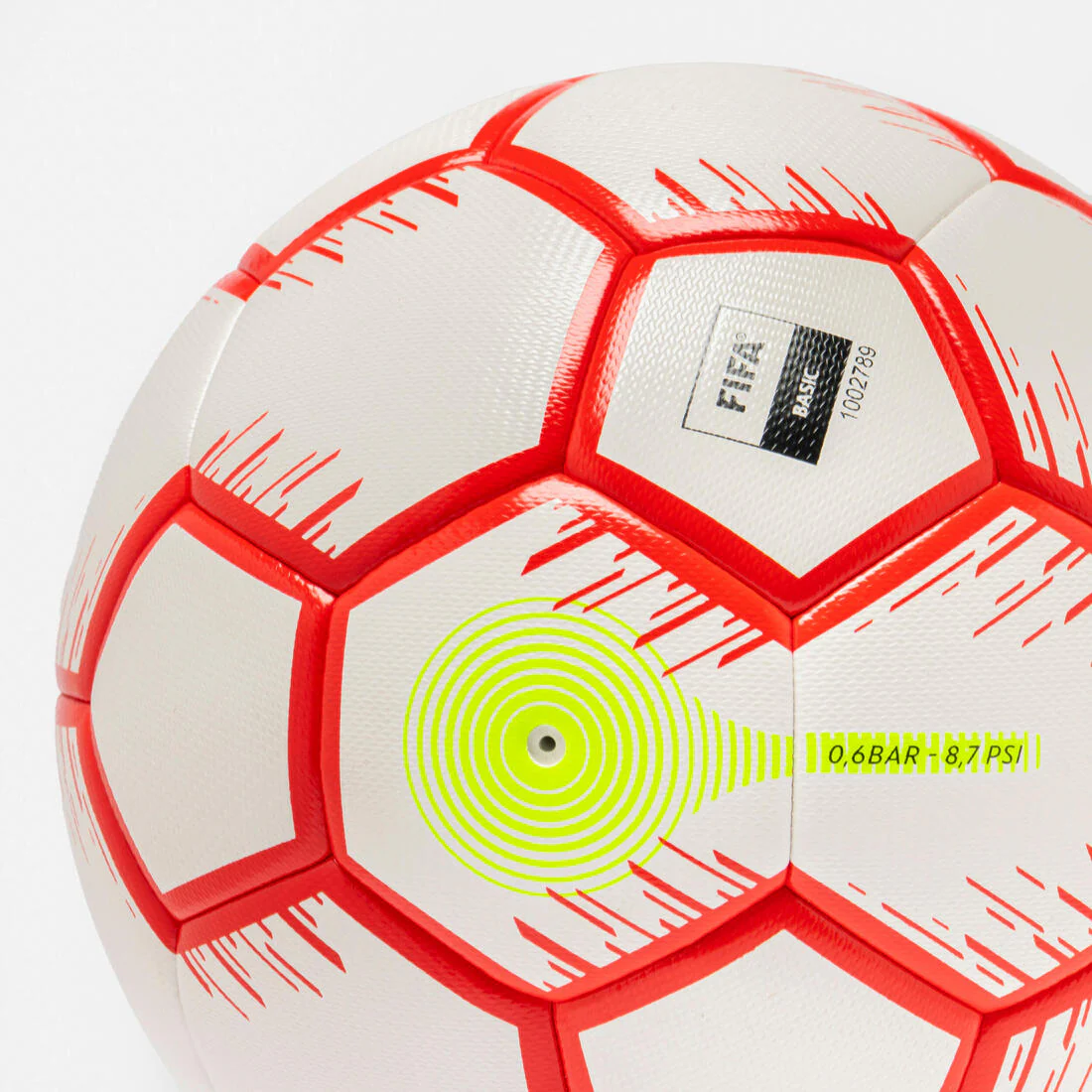 Balón de fútbol sala híbrido talla 4, rojo flúo y blanco - Image 4