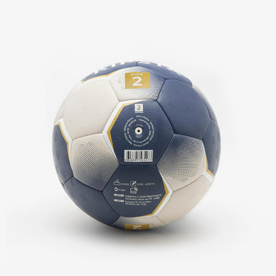Balón de handball talla 2 azul con gris HB500 Hybrid - Image 3