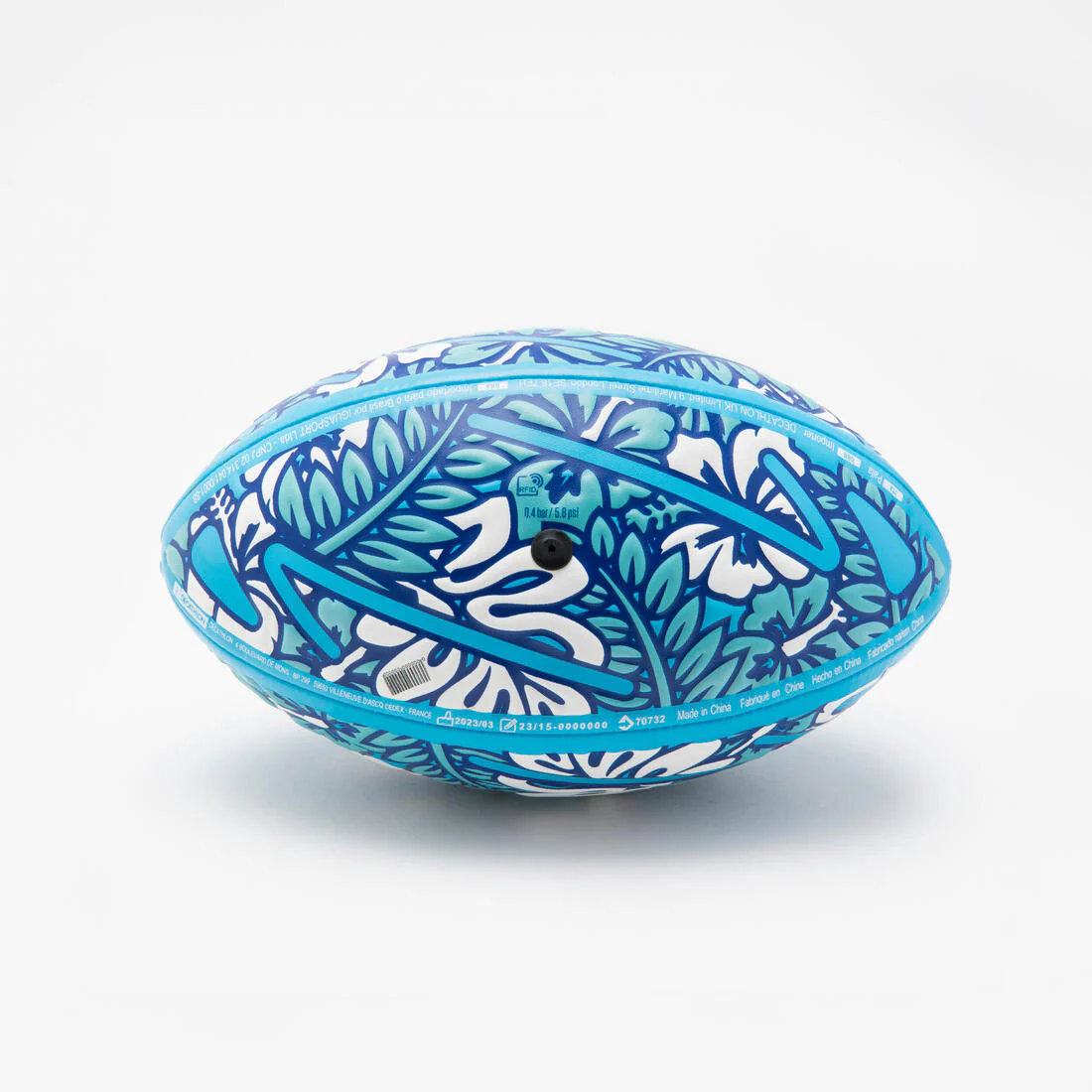 Balón de rugby de playa talla midi azul con blanco R100 Beach Tropical - Image 3