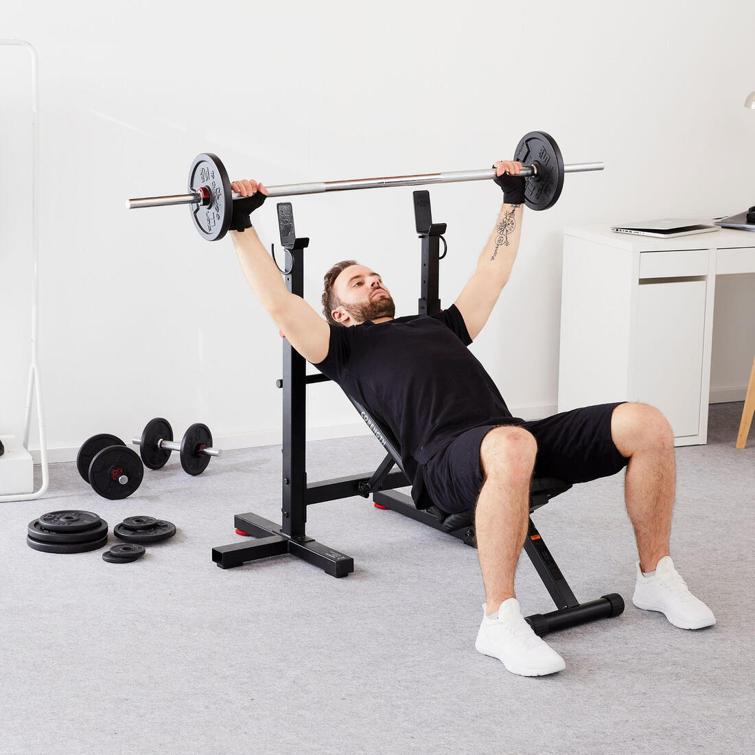 Banco de musculación para press de pecho plegable y reclinable - Image 16