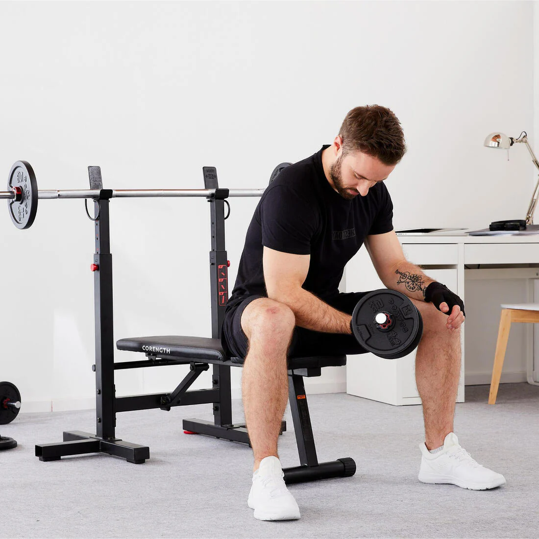 Banco de musculación para press de pecho plegable y reclinable - Image 17