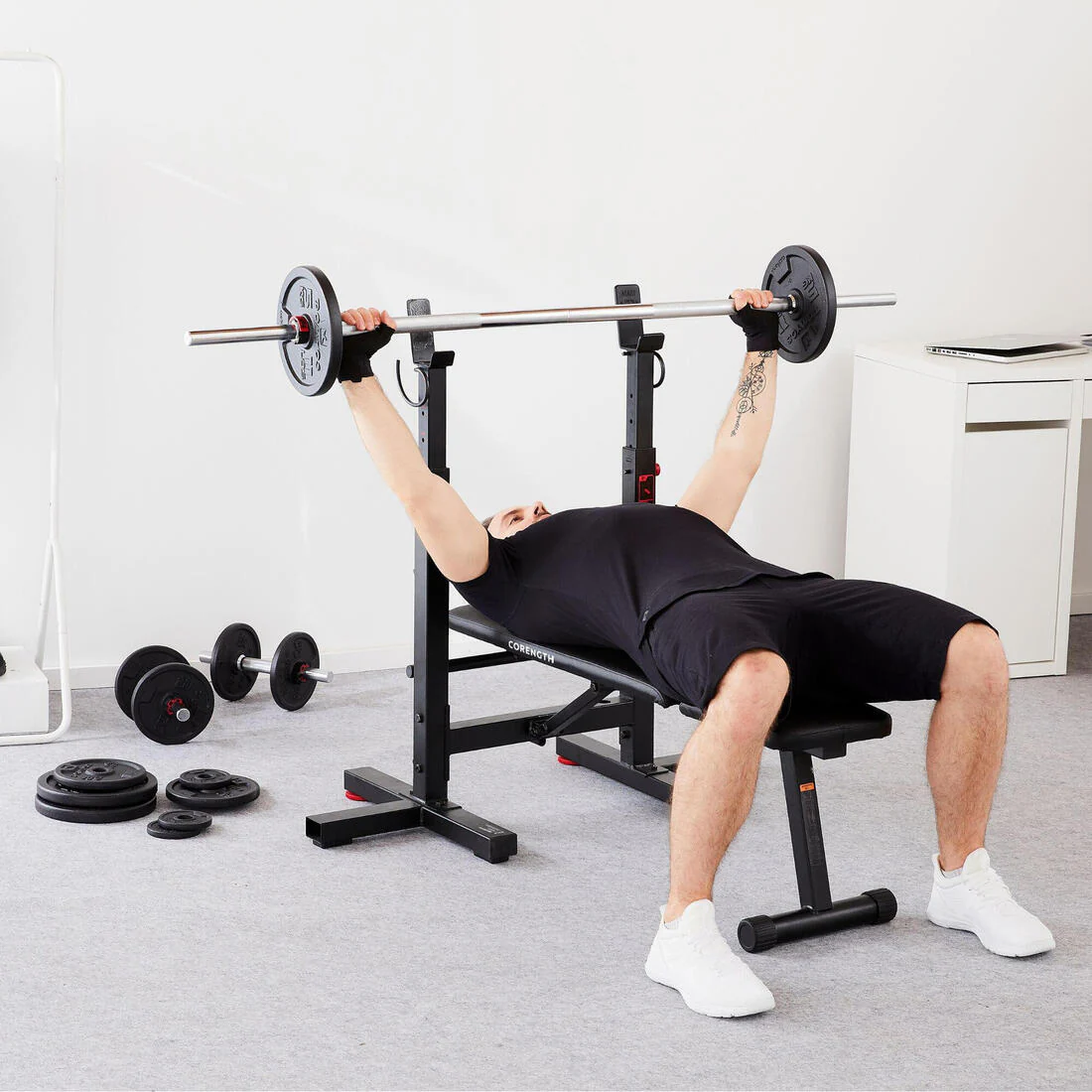Banco de musculación para press de pecho plegable y reclinable - Image 18