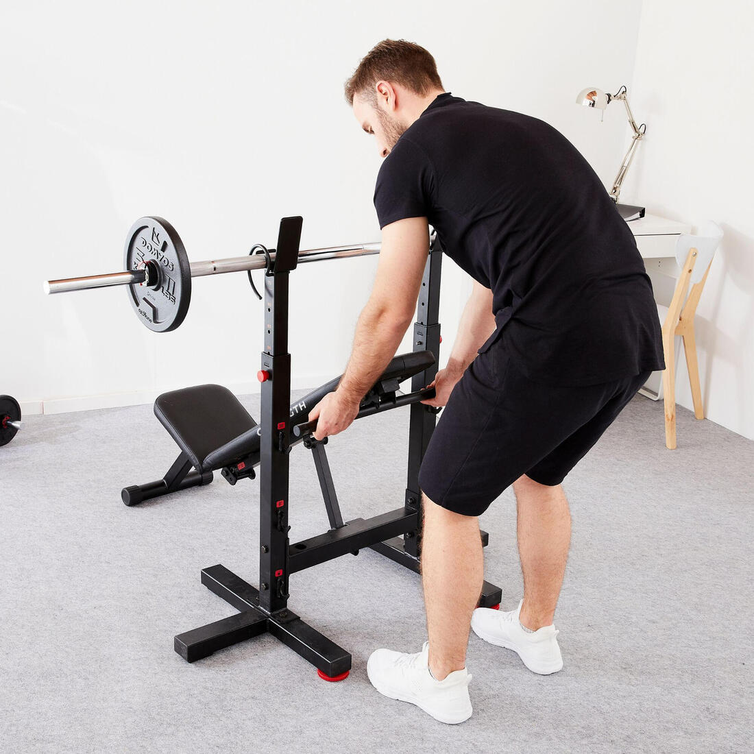 Banco de musculación para press de pecho plegable y reclinable - Image 24