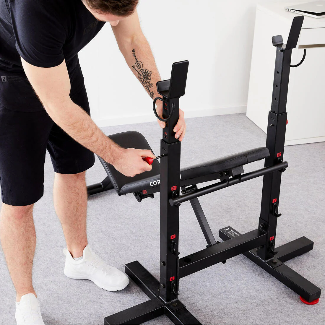 Banco de musculación para press de pecho plegable y reclinable - Image 25