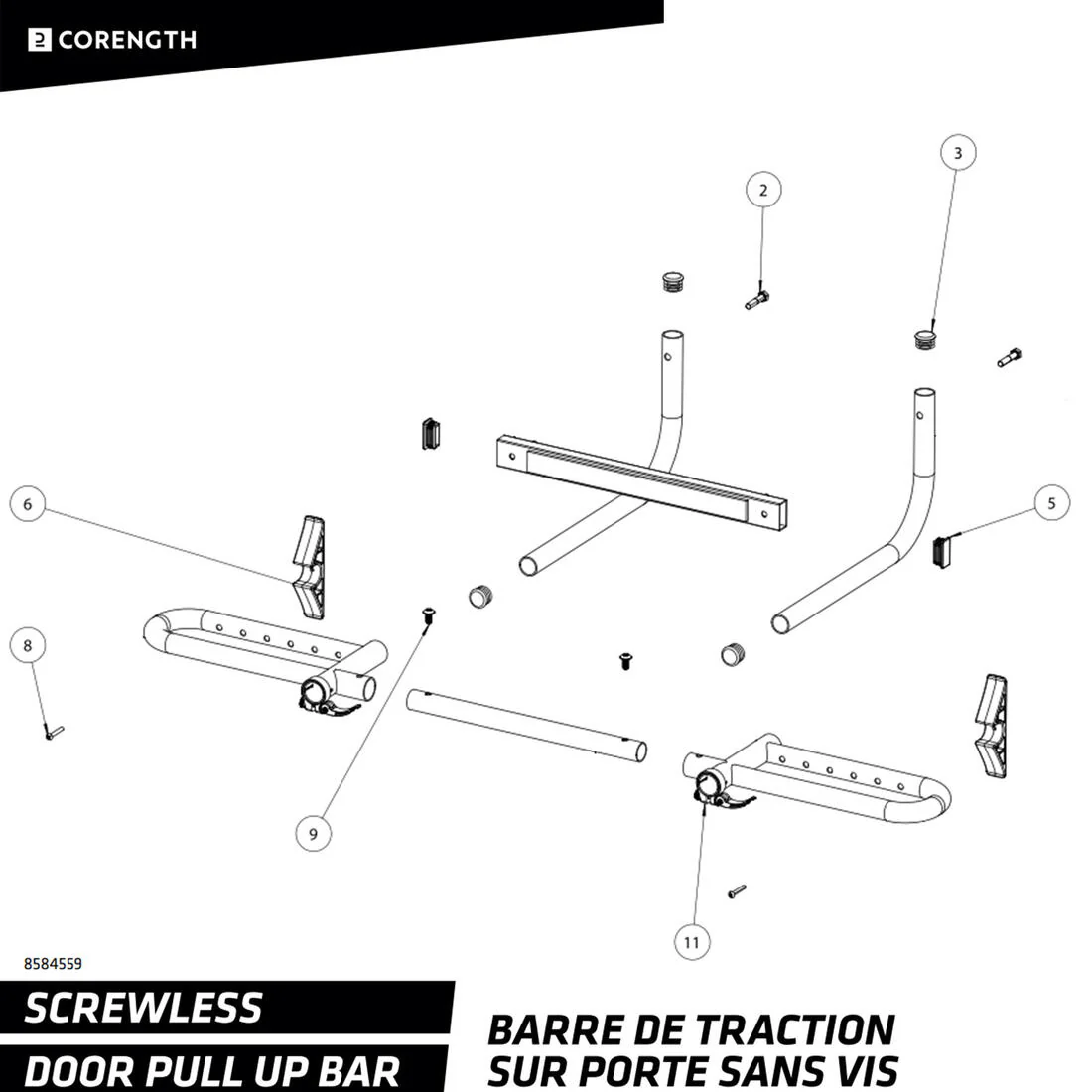 Kit de tornillos para barra de dominadas para puerta - Image 2