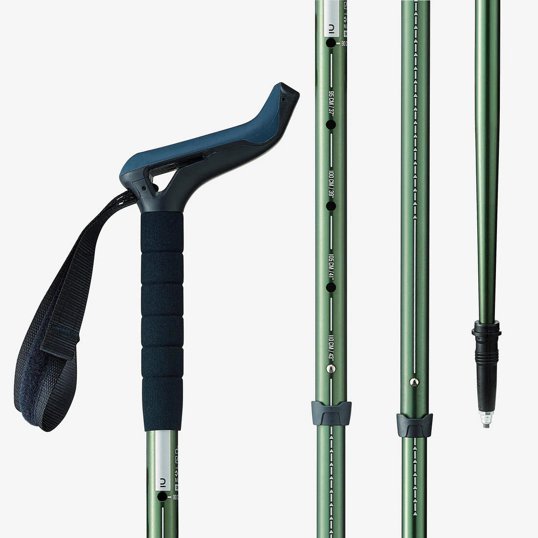 Bastón de senderismo ergonómico verde MT100 - Image 3