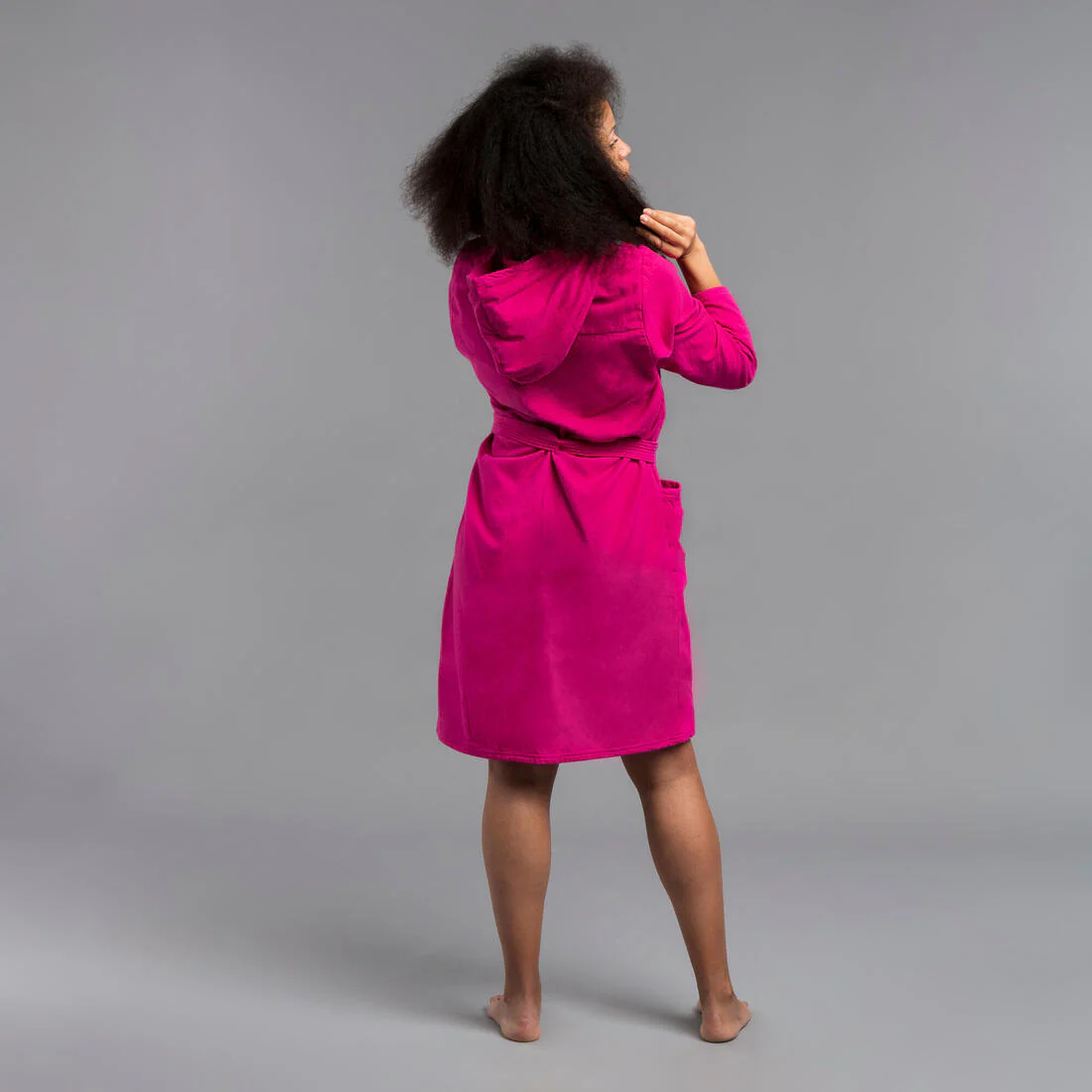 Bata de algodón rosa para mujer - Image 3