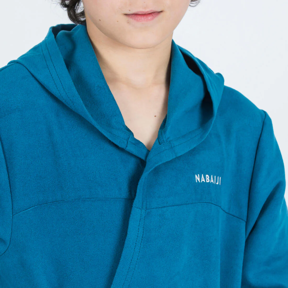 Bata de natación de microfibra compacta azul oscuro para niños - Image 5