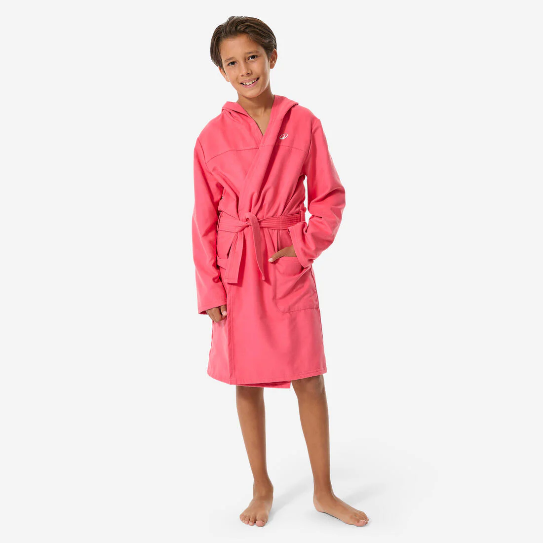 Bata de natación de microfibra compacta azul oscuro para niños - Image 6