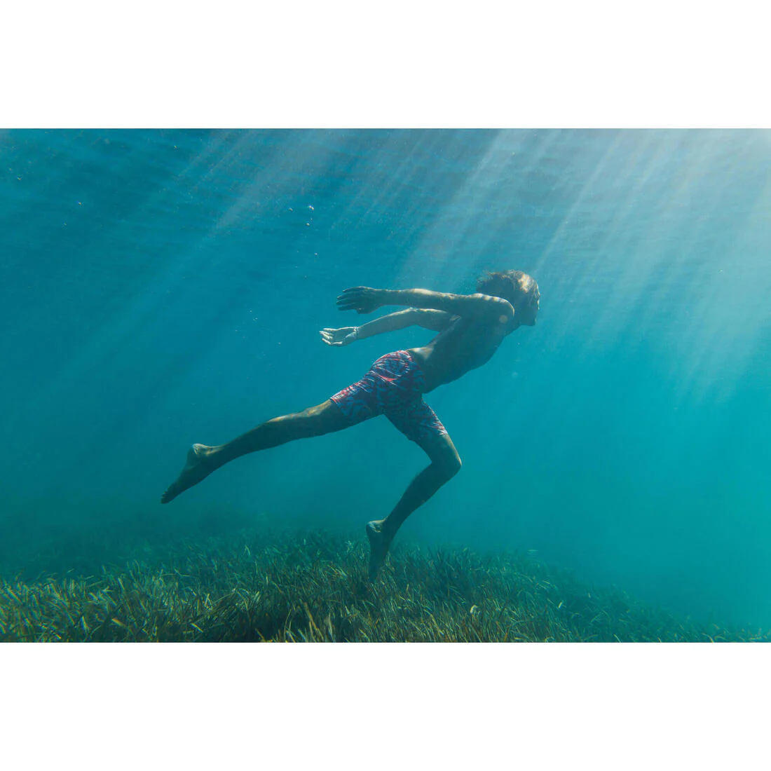 Bermuda de natación larga roja para hombre 100 - Image 15