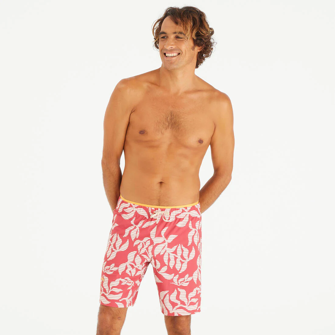 Bermuda de natación larga roja para hombre 100 - Image 4