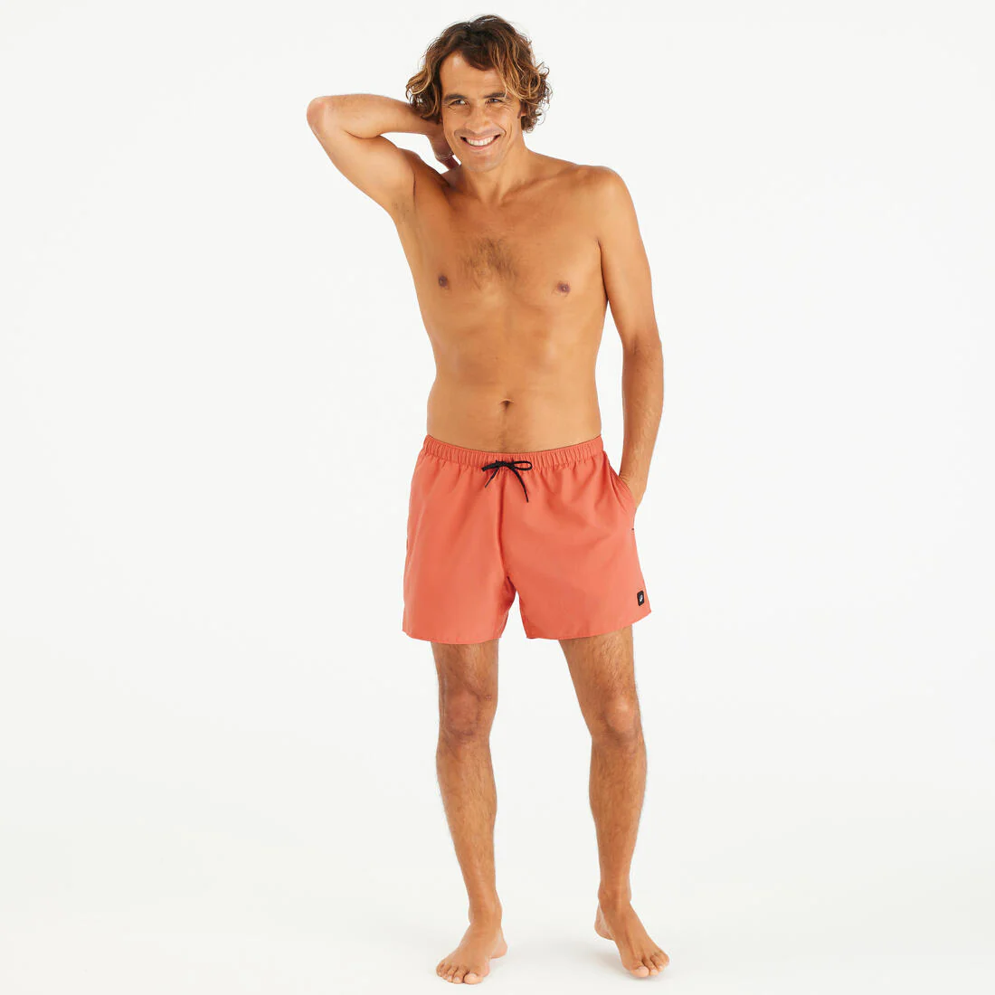 Bermuda de surf con bolsillos color teja para hombre Hendaia 100 - Image 4