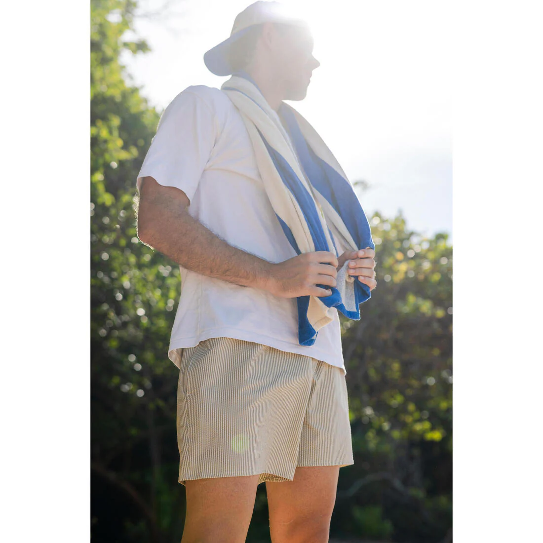 Bermuda de surf de 15" caqui con texturizado para hombre 100 Hendaia - Image 8