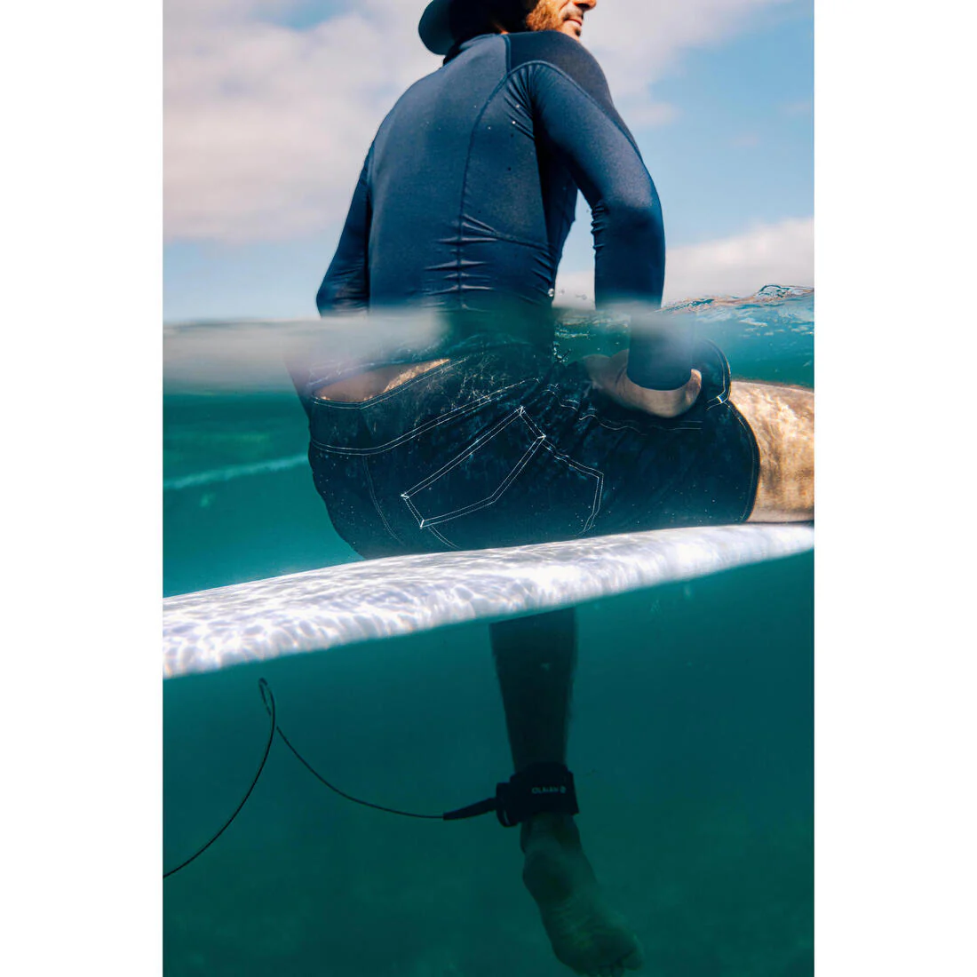 Bermuda de surf de longitud media de 18" azul marino para hombre 500 - Image 18