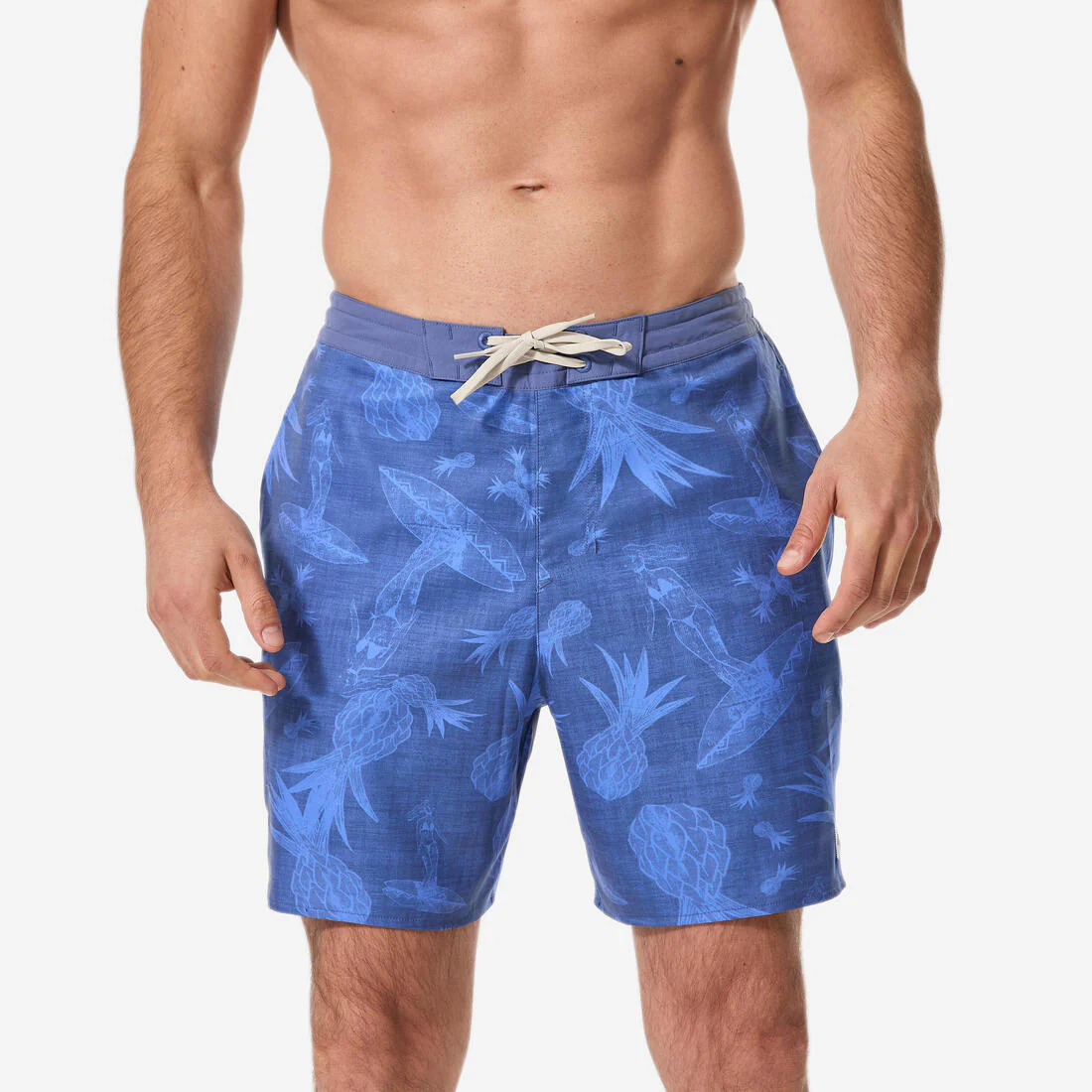Bermuda de surf de longitud media de 18" caqui para hombre 100 - Image 3