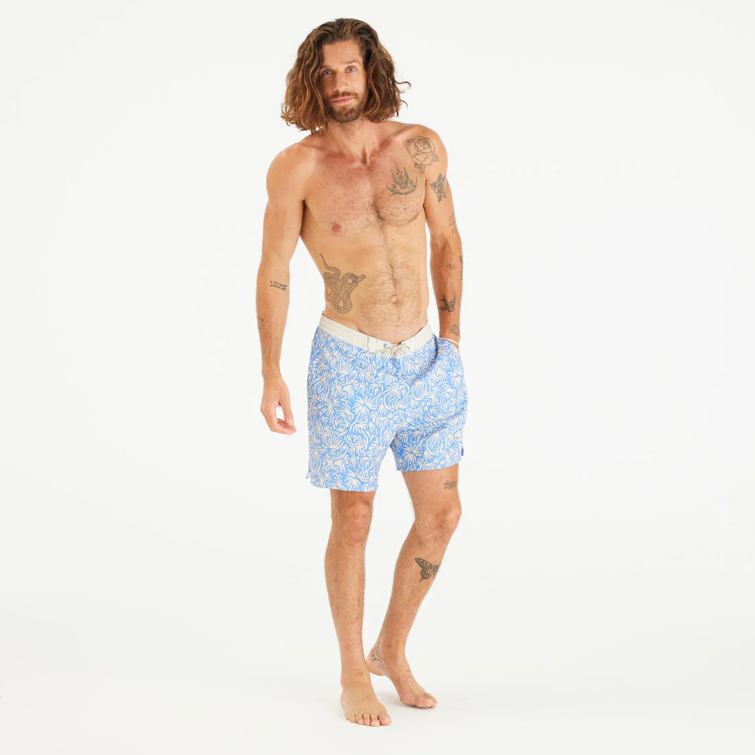 Bermuda de surf de longitud media de 18" caqui para hombre 100 - Image 5