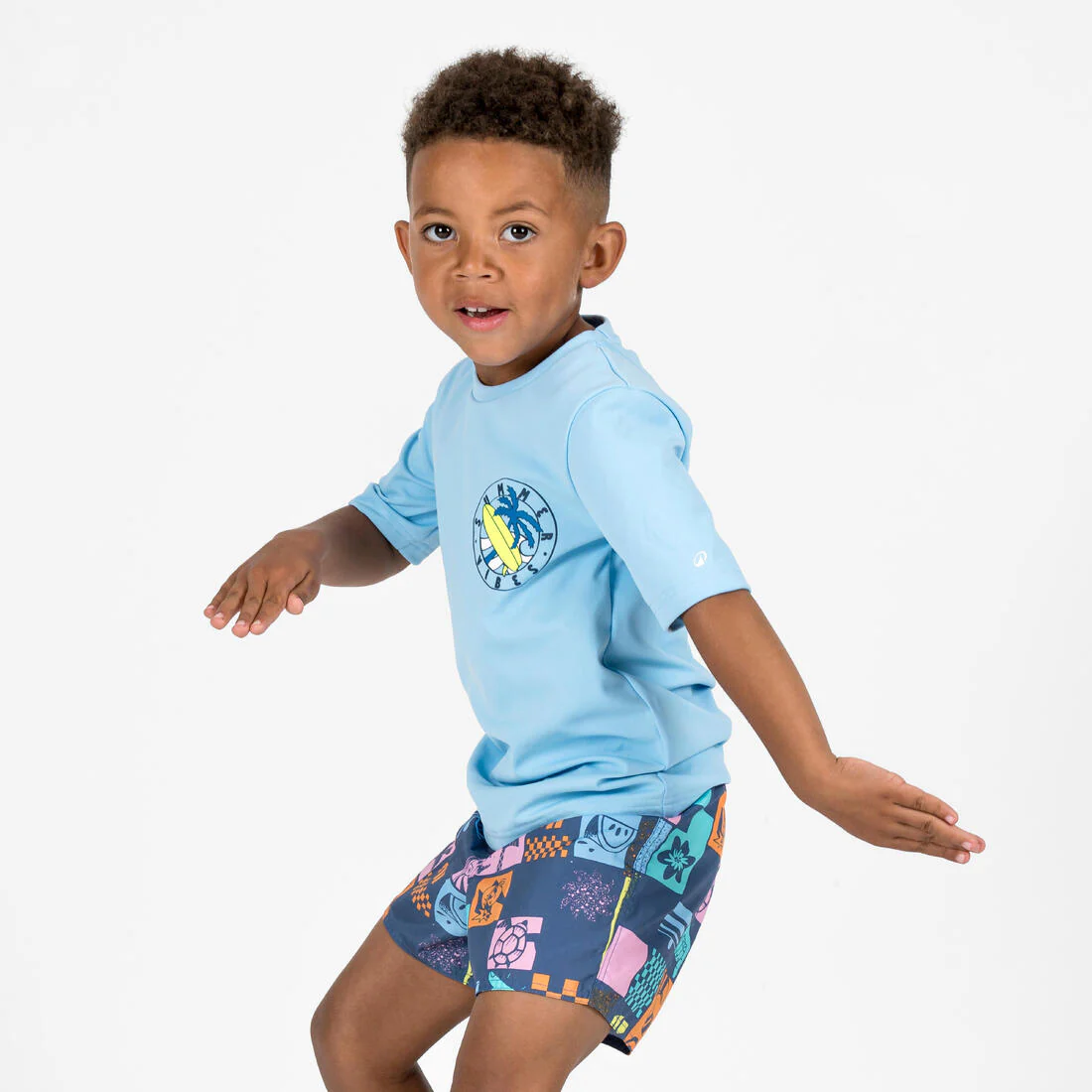 Bermuda de surf turquesa para niño 100 Tokyo Sun - Image 12