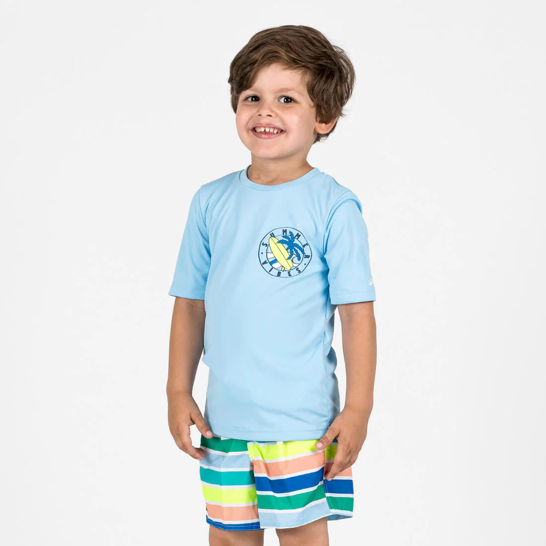 Bermuda de surf turquesa para niño 100 Tokyo Sun - Image 3