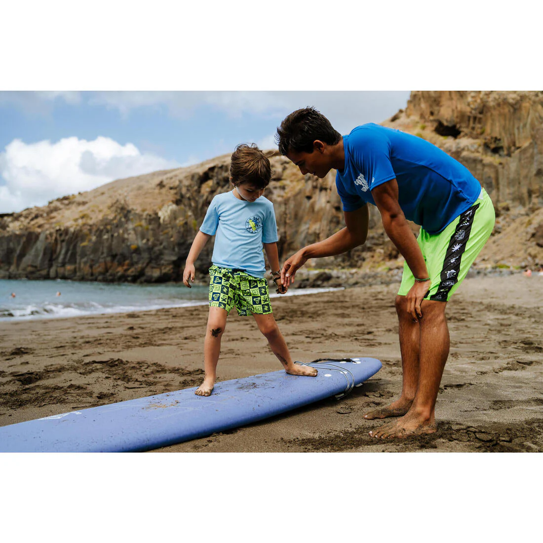 Bermuda de surf turquesa para niño 100 Tokyo Sun - Image 44