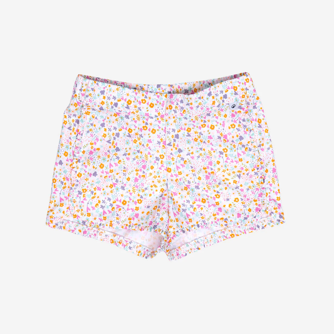 Bermudas de natación blanco con rosa con estampado de flores para bebés y niños