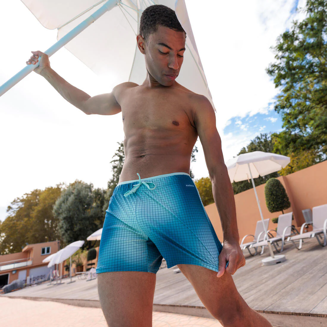 Bermudas de natación cortas azul con para hombre 100 - Image 10