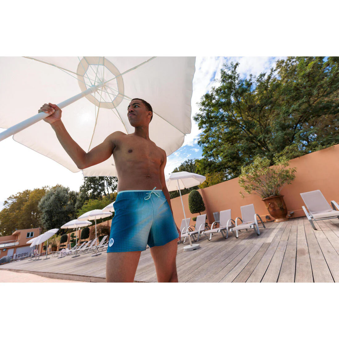 Bermudas de natación cortas azul con para hombre 100 - Image 13