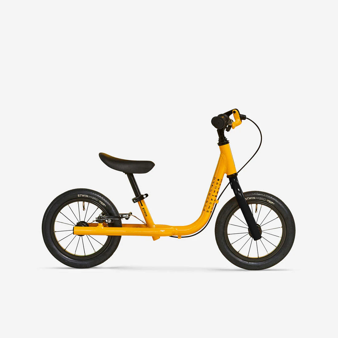 Bicicleta de aluminio sin pedales de 12 pulgadas amarilla para niños Runride 900
