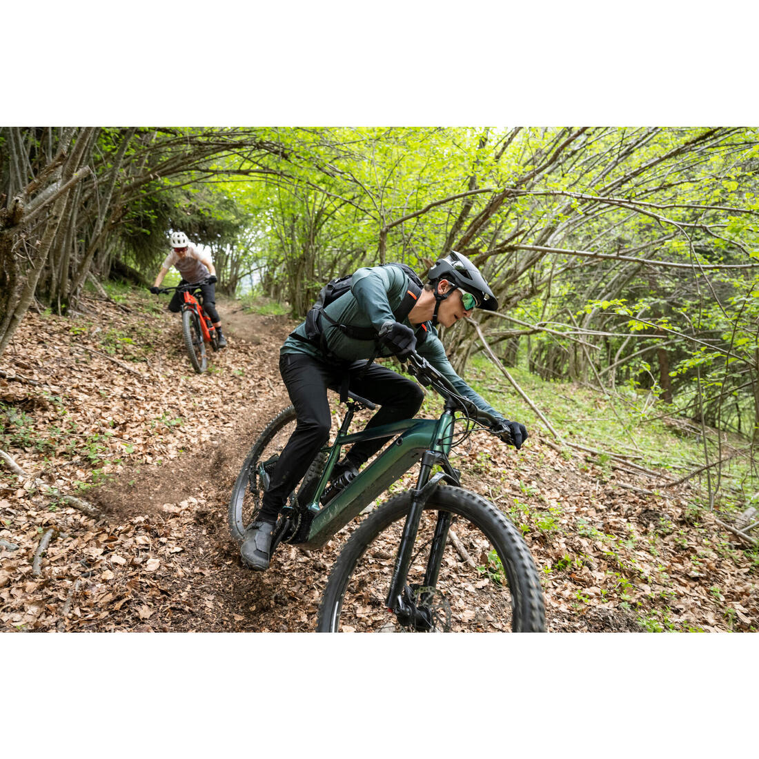 Bicicleta MTB eléctrica semirrígida de 29" verde para mujer E-Expl 700 - Image 9