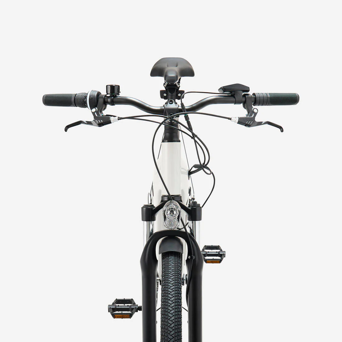 Bicicleta todocamino eléctrica de cuadro bajo gris perla E-Actv 100 - Image 3