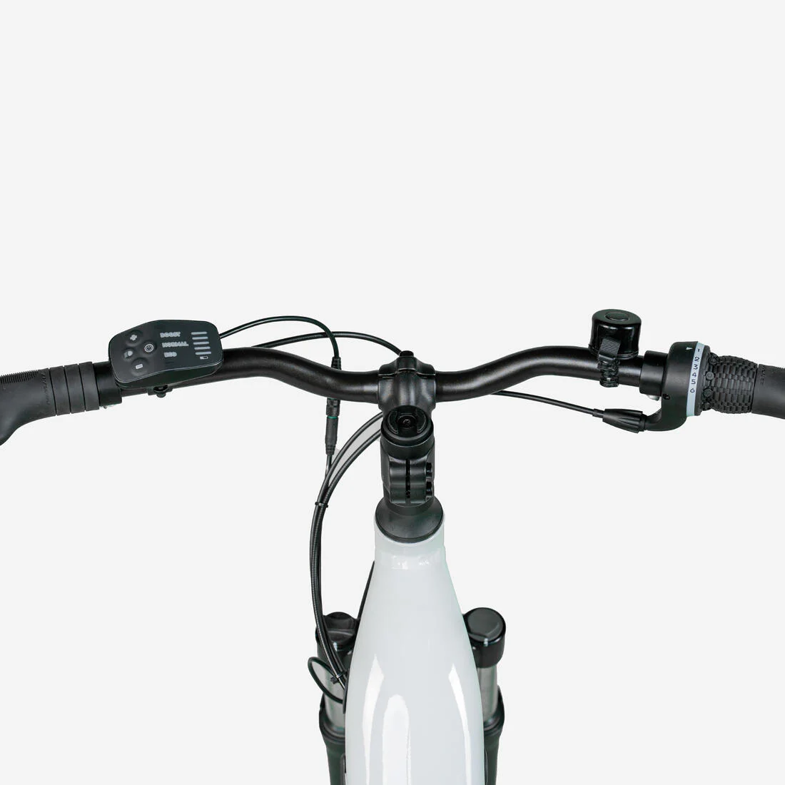 Bicicleta todocamino eléctrica de cuadro bajo gris perla E-Actv 100 - Image 4
