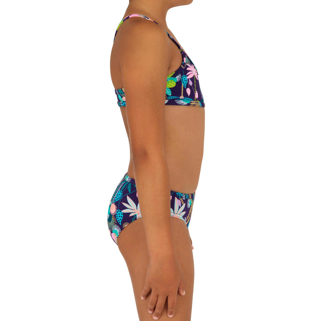 Bikini de surf con tirantes cruzados y estampado de flores para niña Boni 100 - Image 10