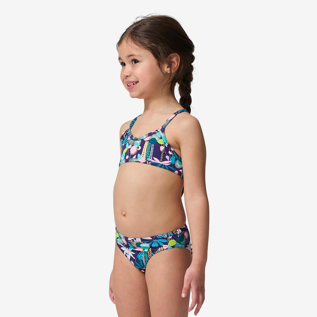 Bikini de surf con tirantes cruzados y estampado de flores para niña Boni 100 - Image 5