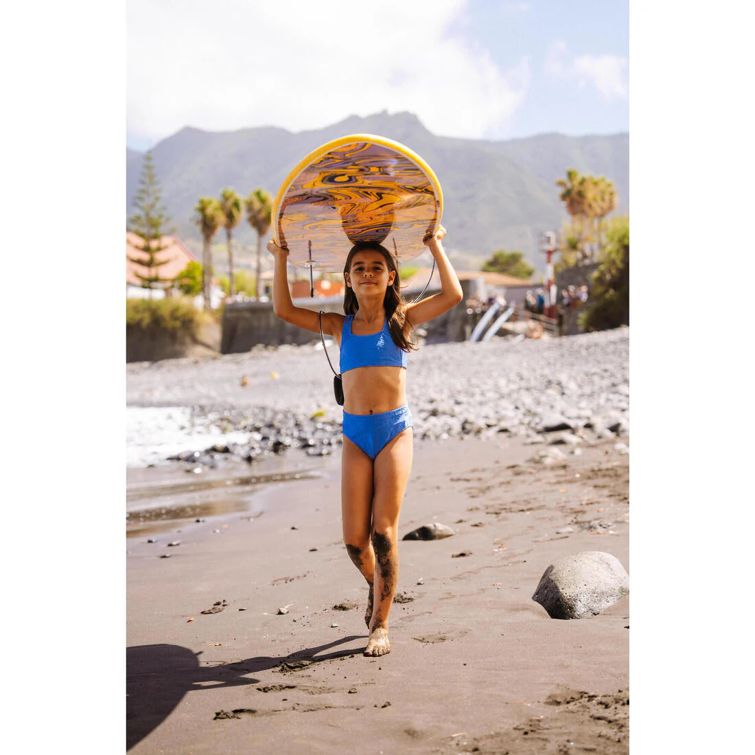 Bikini de surf de cintura alta lavanda para niña 500 Lao Miami - Image 7