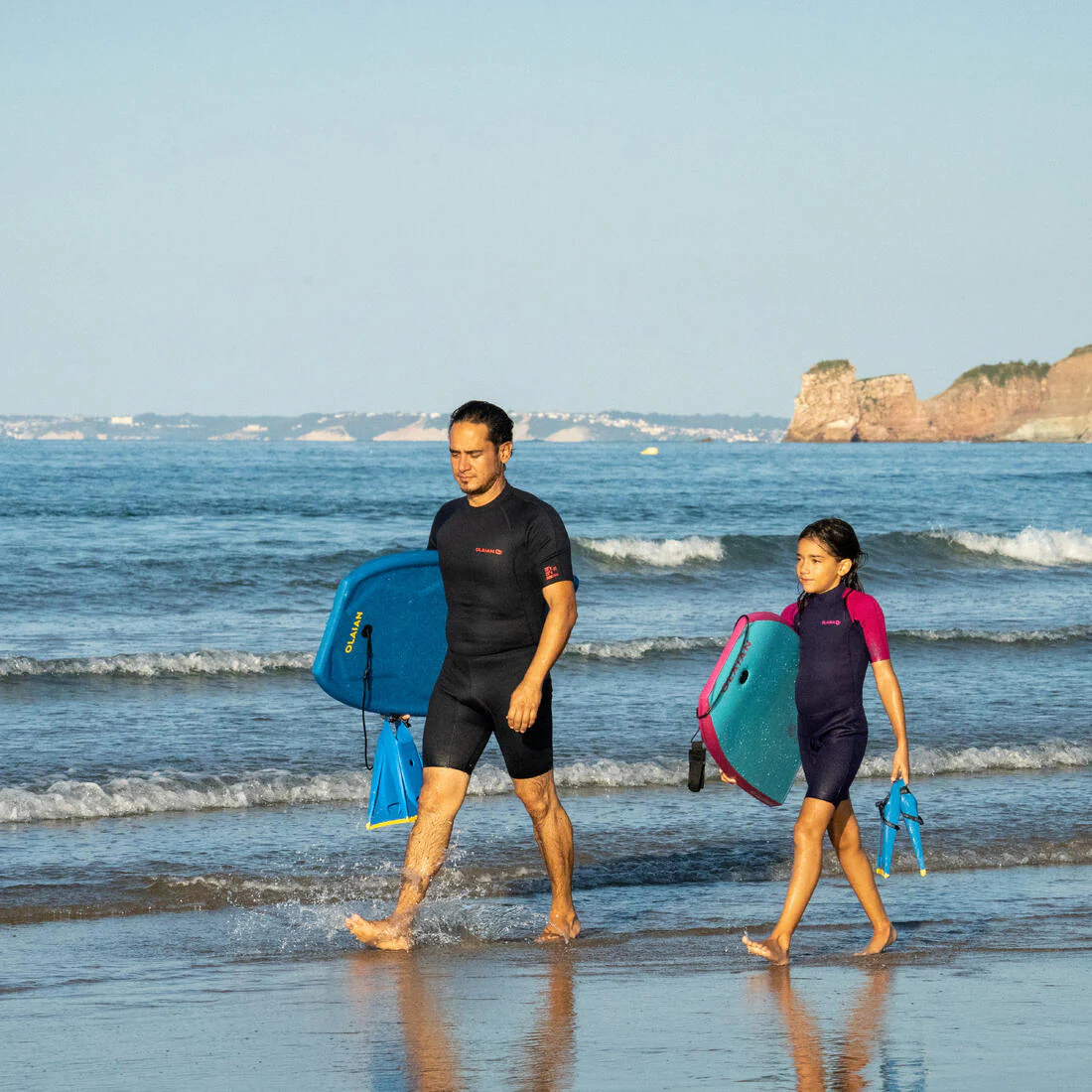 Bodyboard 100 Niños Azul Amarillo Leash Muñeca - Image 16