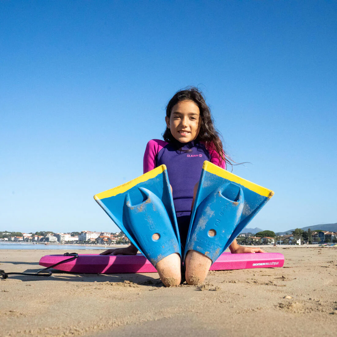 Bodyboard 100 Niños Azul Amarillo Leash Muñeca - Image 19