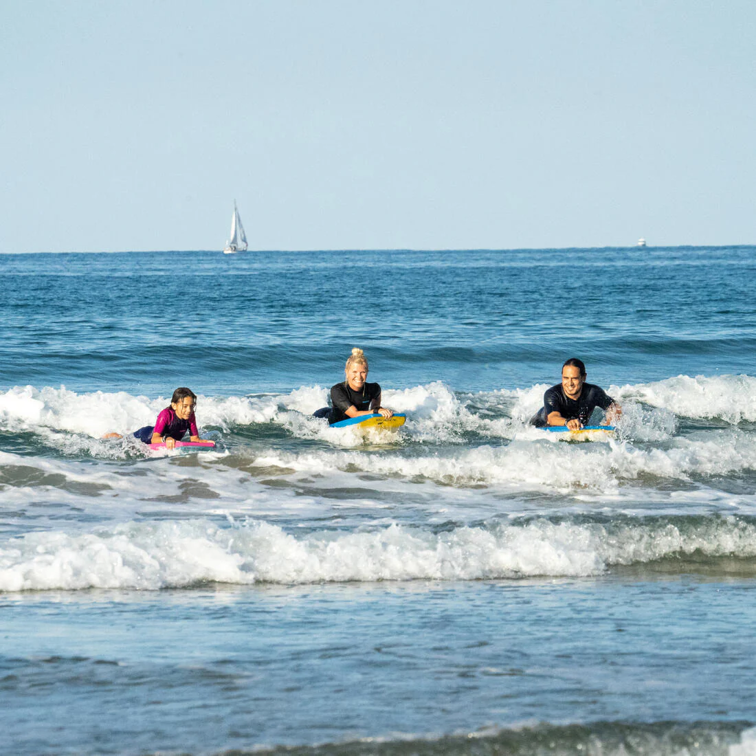 Bodyboard 100 Niños Azul Amarillo Leash Muñeca - Image 22