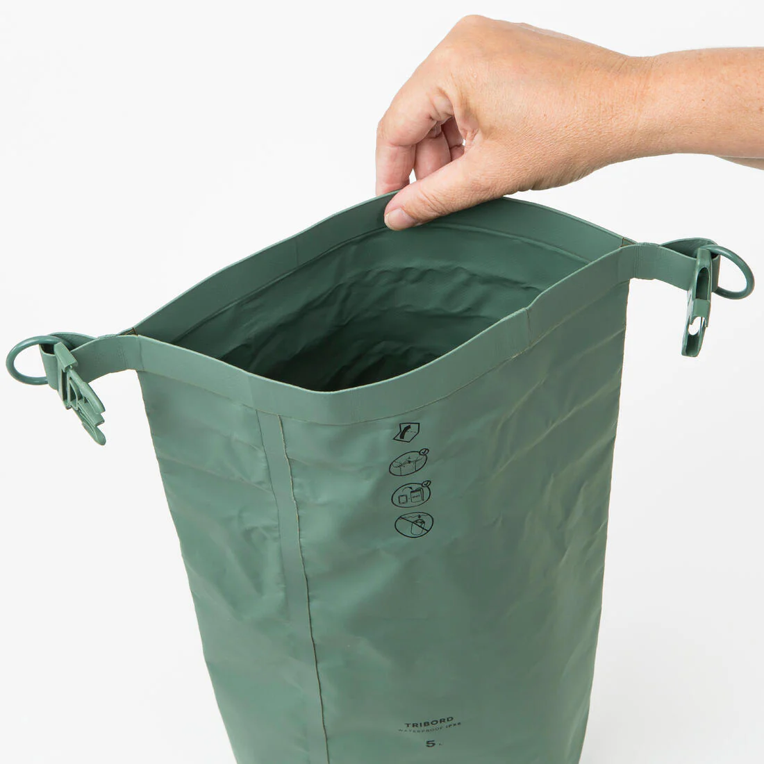 Bolsa petate de surf estanca con ventana de visibilidad con IPX6 verde de 5 L - Image 3