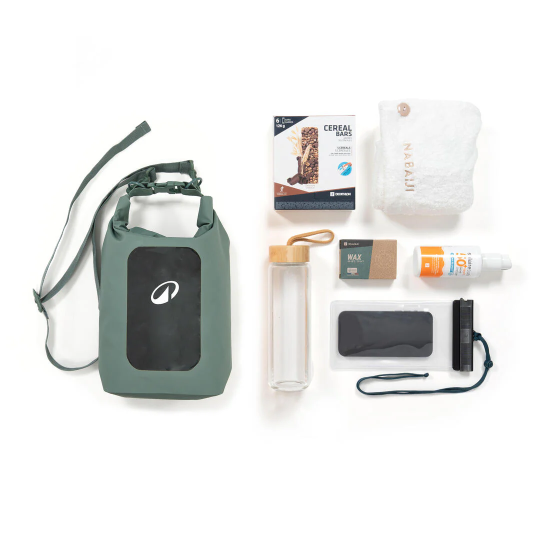 Bolsa petate de surf estanca con ventana de visibilidad con IPX6 verde de 5 L - Image 7