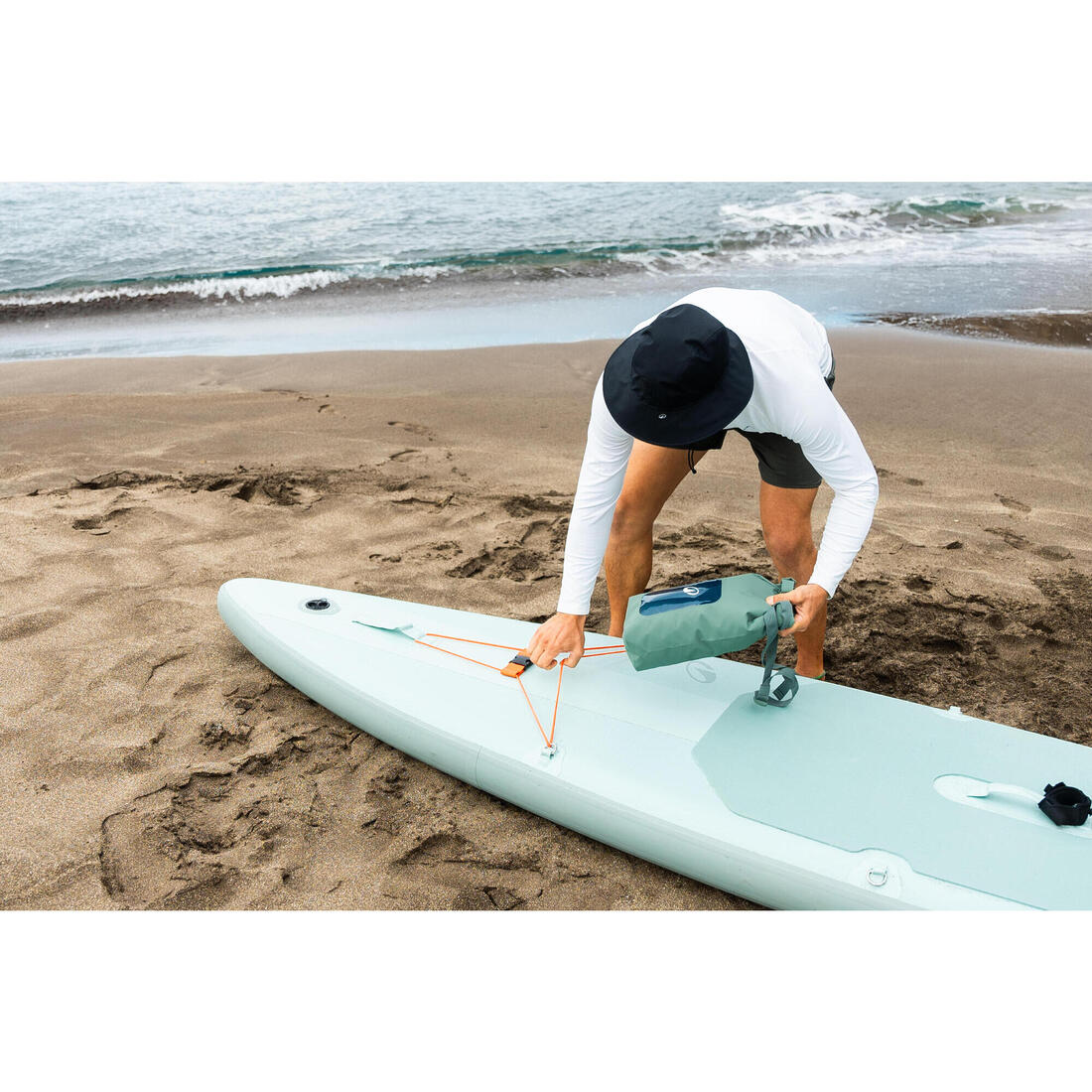 Bolsa petate de surf estanca con ventana de visibilidad con IPX6 verde de 5 L - Image 8