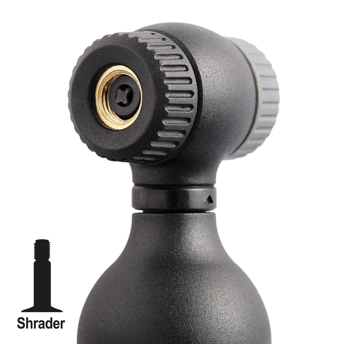 BOMBA AIRE MANUAL CICLISMO BTWIN NEGRO DOBLE CABEZAL INFLADO - Image 3