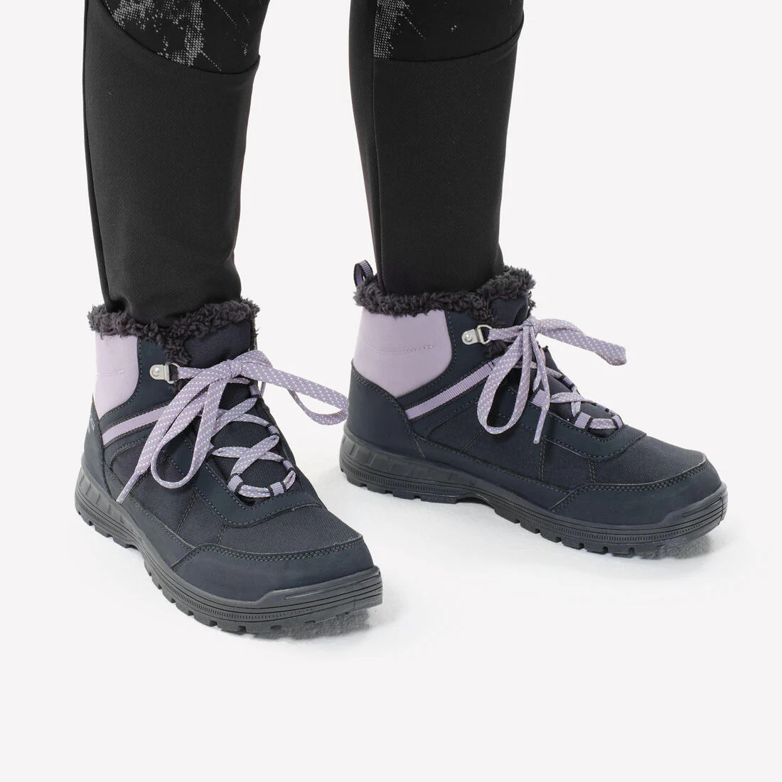 Botas cálidas e impermeables de senderismo SH100 cintas - niños 35-38 - Image 11