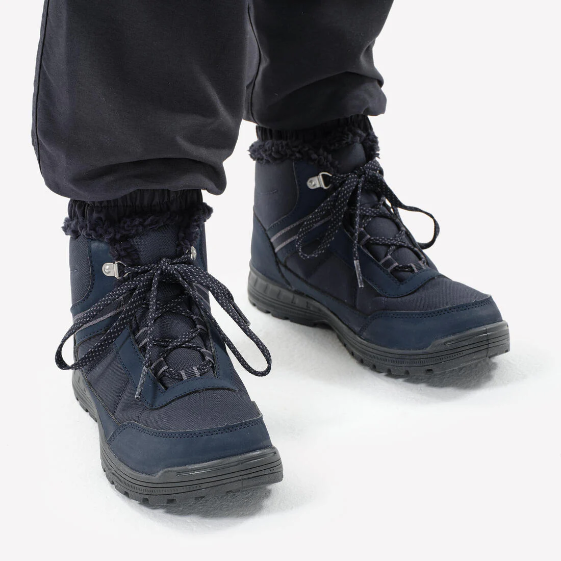 Botas cálidas e impermeables de senderismo SH100 cintas - niños 35-38 - Image 12