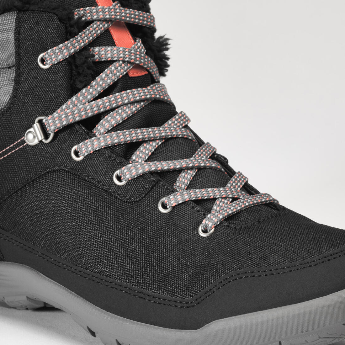Botas de senderismo cálidas e impermeables negras para mujer mujer SH100 MID - Image 5